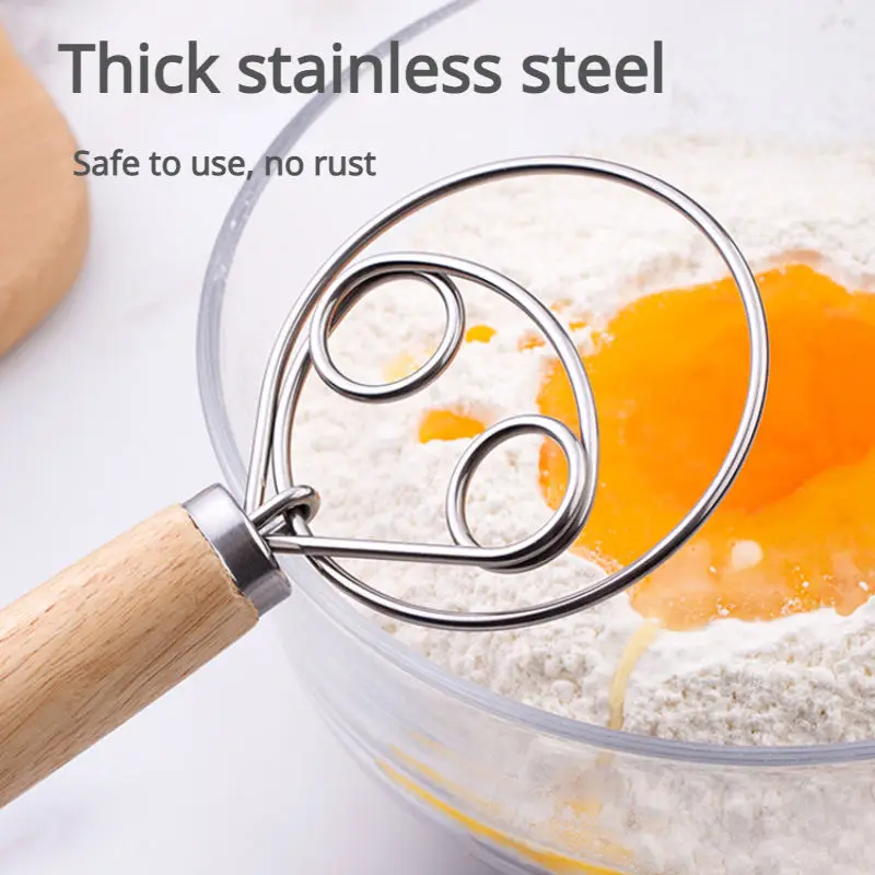 Danish Pancake Pan - Stainless Steel Danish Dough Whisk -