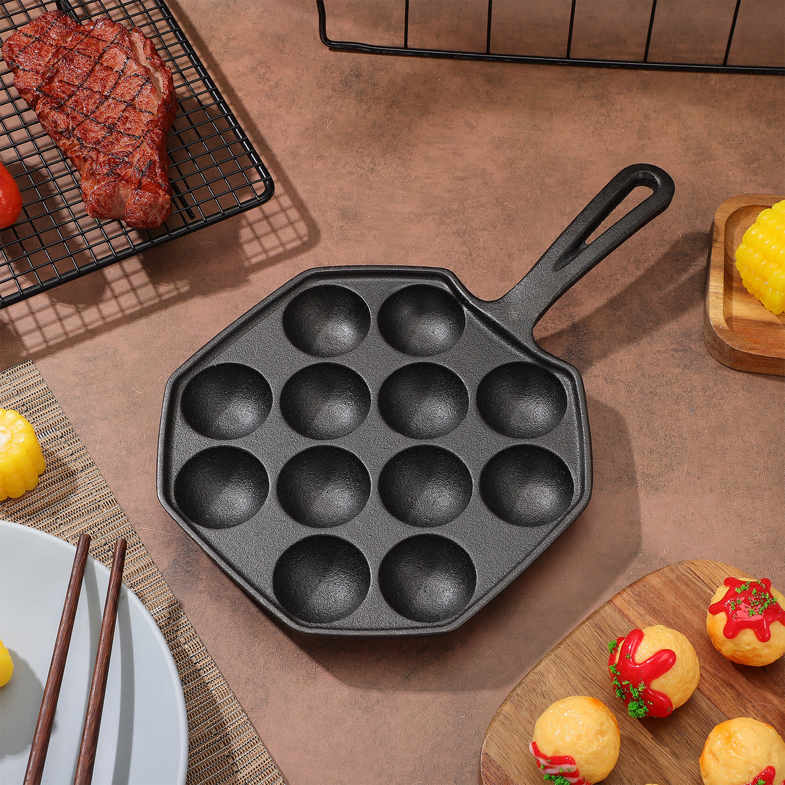 Takoyaki Pan Cast Iron 12 Mold – Takoyaki Grill Plate Bewertung und Preis